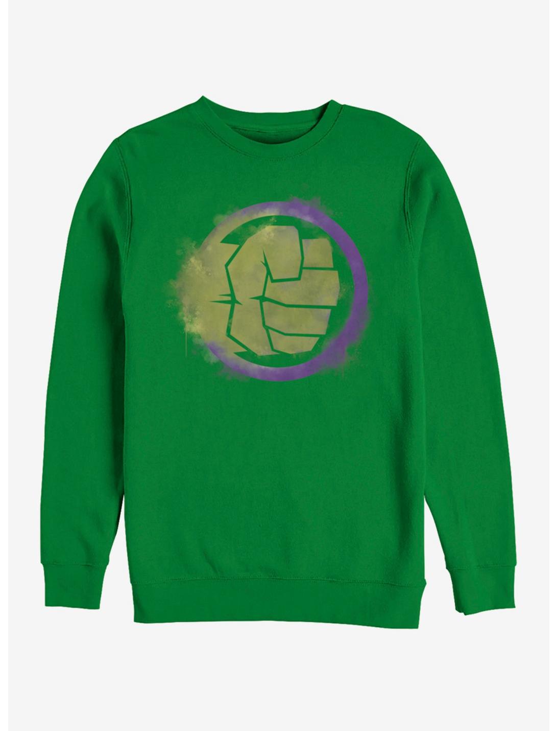 Marvel Avengers: Endgame Hulk Spray Logo Kelly Green Sweatshirt, KELLY, hi-res