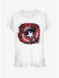 Marvel Avengers: Endgame Captain America Shield Girls White T-Shirt, WHITE, hi-res