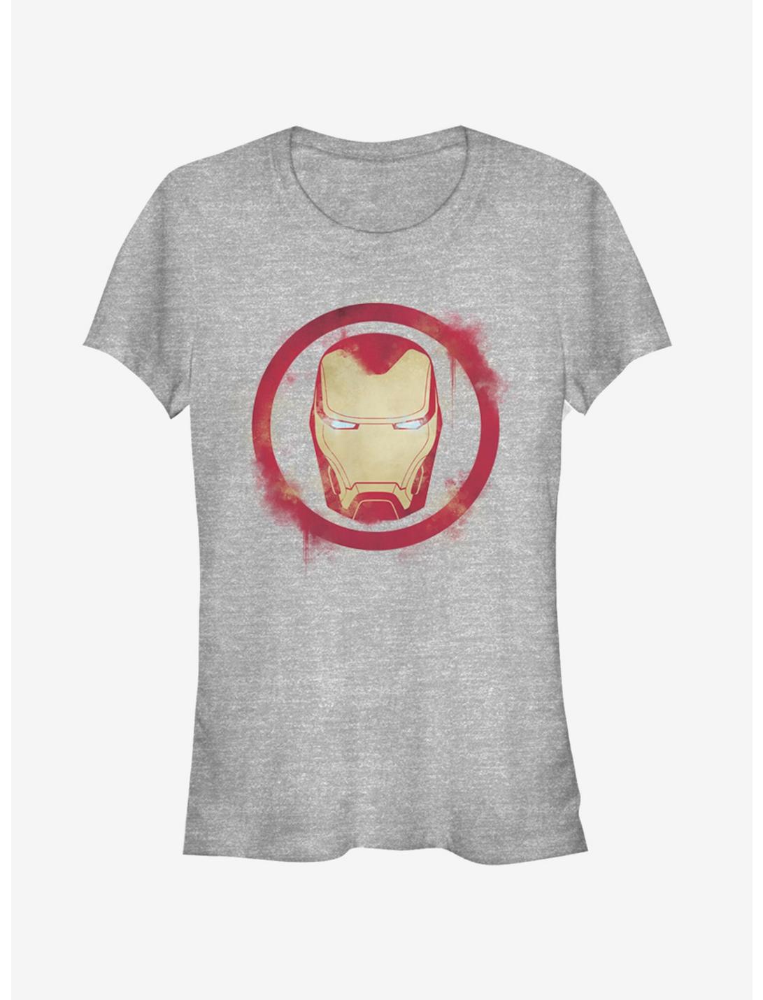 Marvel Avengers: Endgame Iron Man Spray Logo Girls Heathered T-Shirt, ATH HTR, hi-res