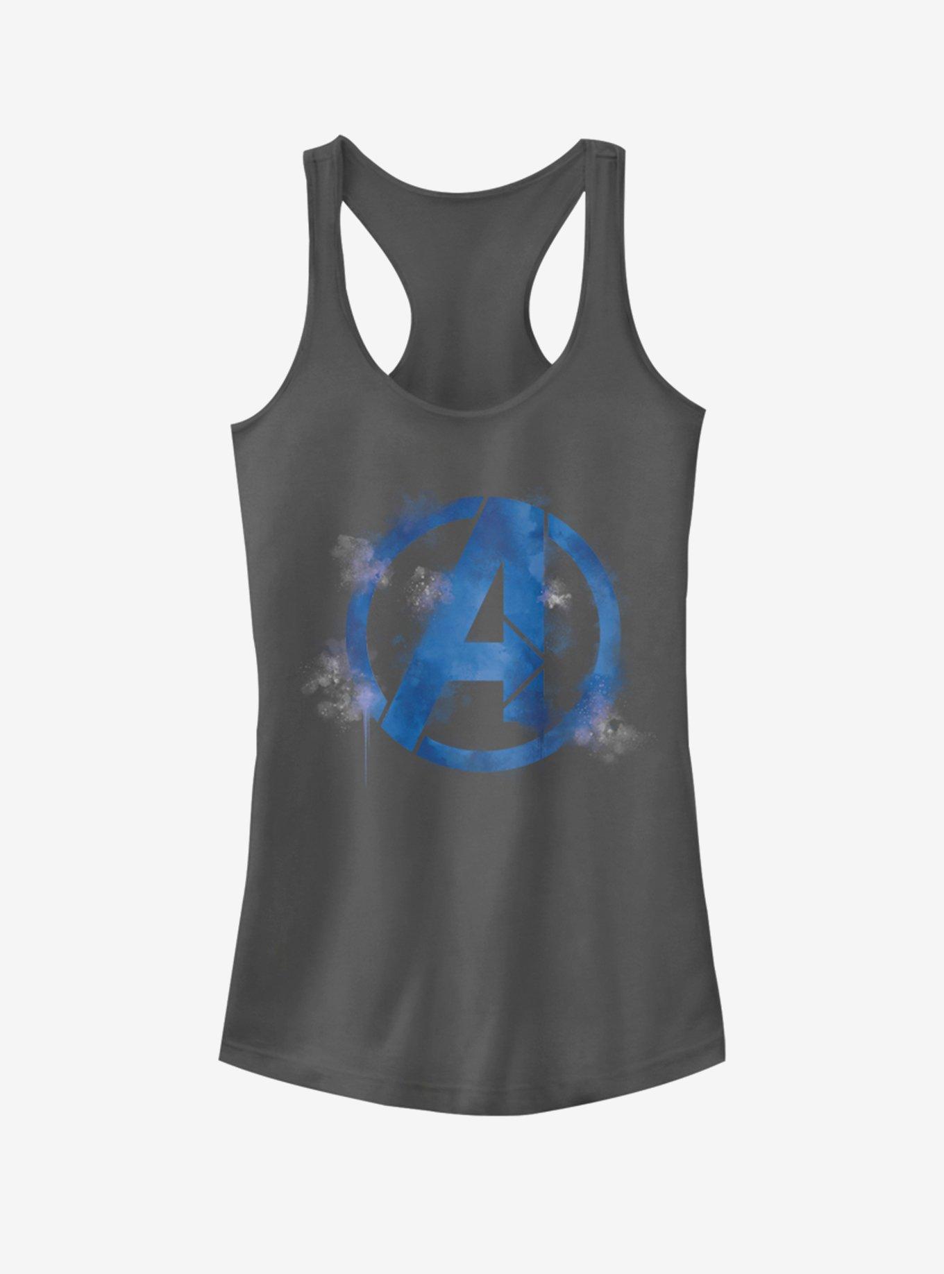 Marvel Avengers: Endgame Avengers Spray Logo Girls Charcoal Grey Tank Top, , hi-res