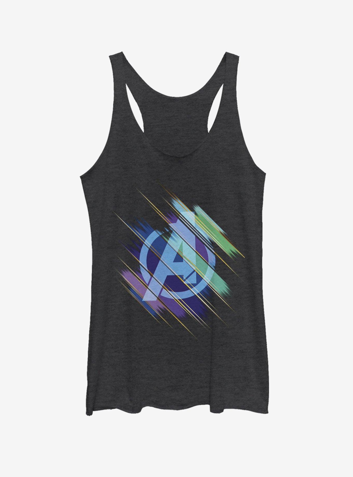 Marvel Avengers: Endgame Logo Swipe Girls Black Heathered Tank Top, BLK HTR, hi-res