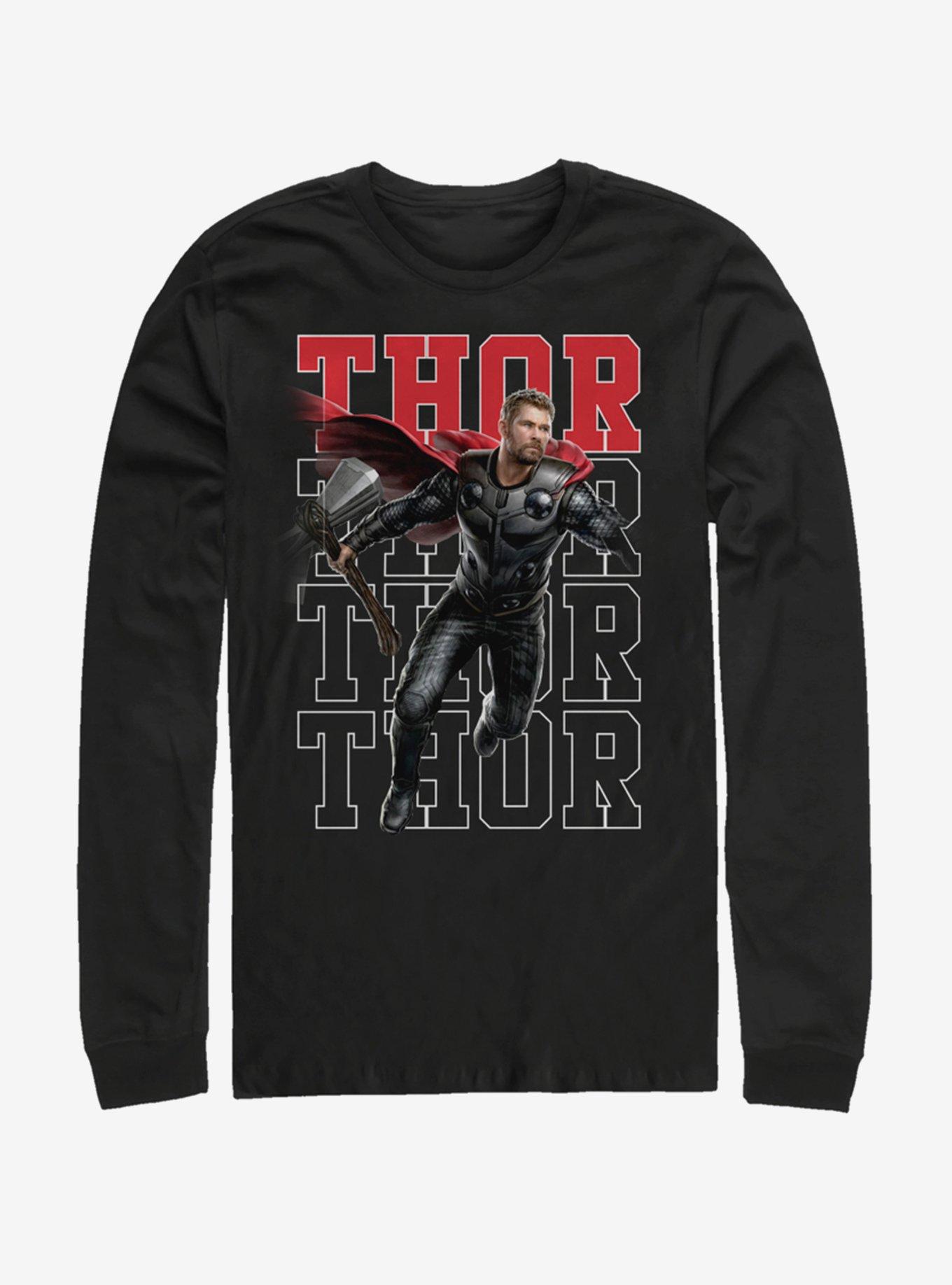 Marvel Avengers: Endgame Heroic Shot Thor Long-Sleeve T-Shirt, BLACK, hi-res