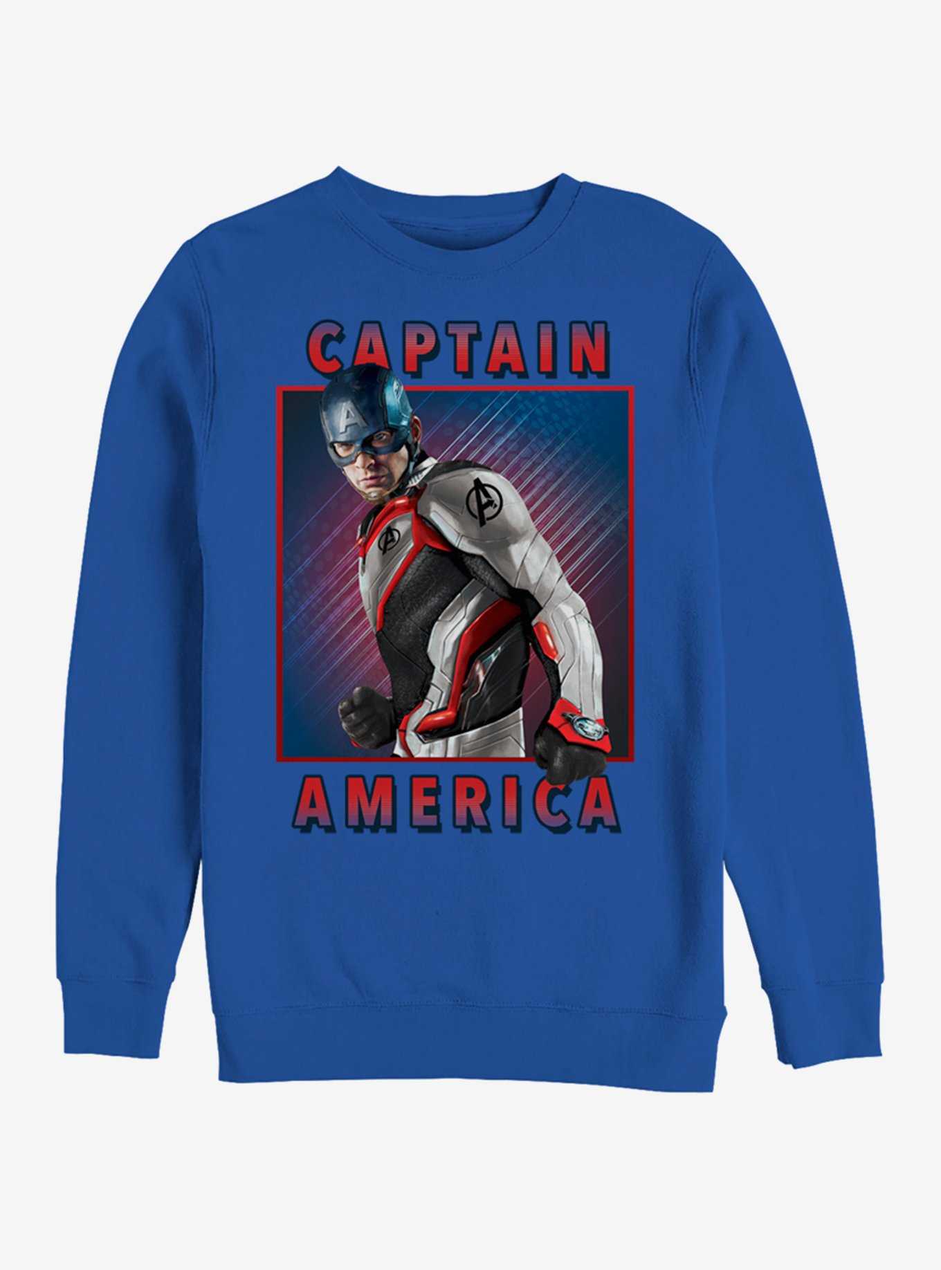 Marvel Avengers: Endgame Captain America Armor Solo Box Royal Blue Sweatshirt, , hi-res