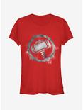 Marvel Avengers: Endgame Thor Spray Logo Girls Red T-Shirt, , hi-res