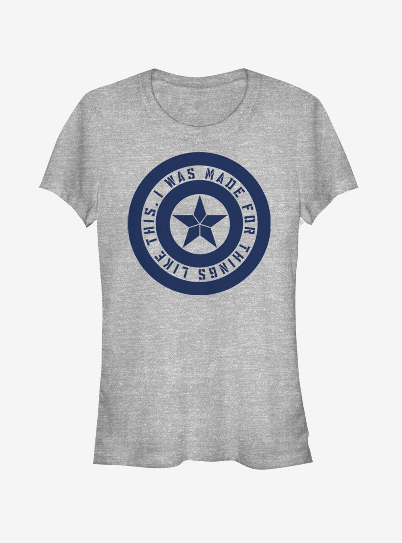 Marvel Avengers: Endgame Shield Inspiration Girls Heathered T-Shirt, ATH HTR, hi-res