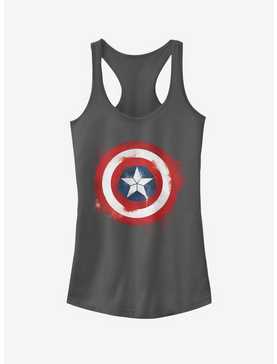 Marvel Avengers: Endgame Captain America Spray Logo Charcoal Girls Tank Top, , hi-res
