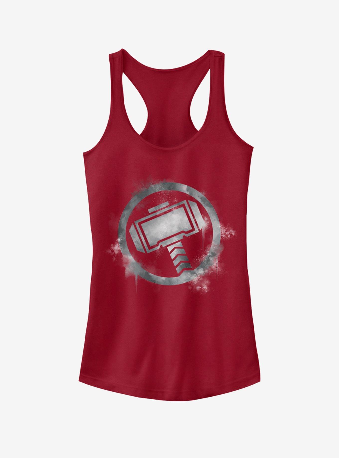 Marvel Avengers: Endgame Thor Spray Logo Girls Scarlet Red Tank Top, SCARLET, hi-res