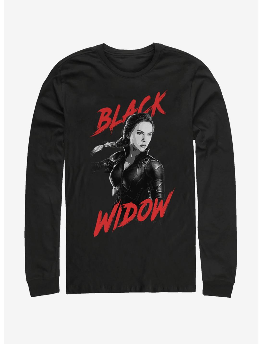 Marvel Avengers: Endgame High Contrast Black Widow Long-Sleeve T-Shirt, BLACK, hi-res