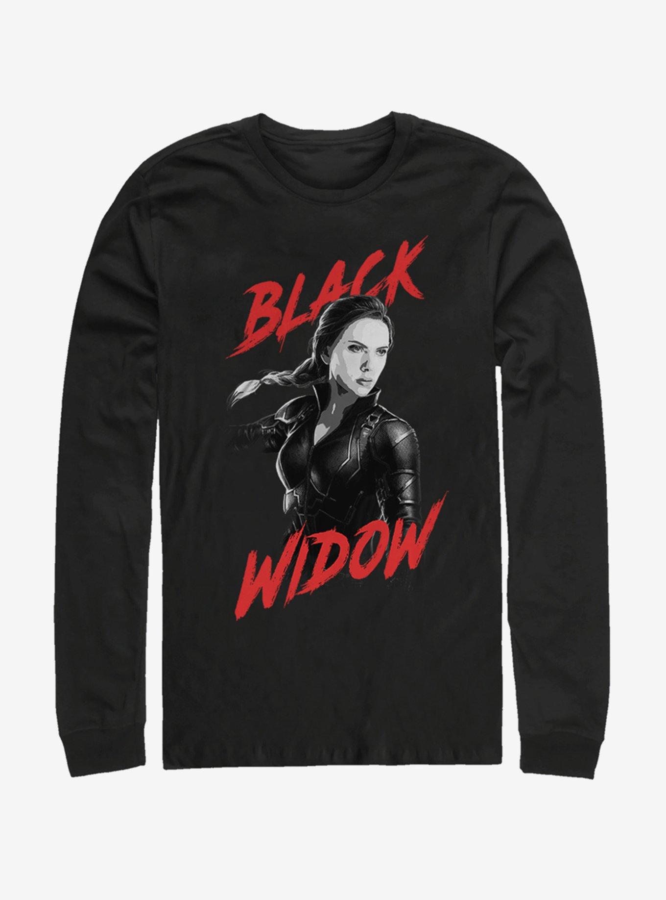 Marvel Avengers: Endgame High Contrast Black Widow Long-Sleeve T-Shirt, BLACK, hi-res