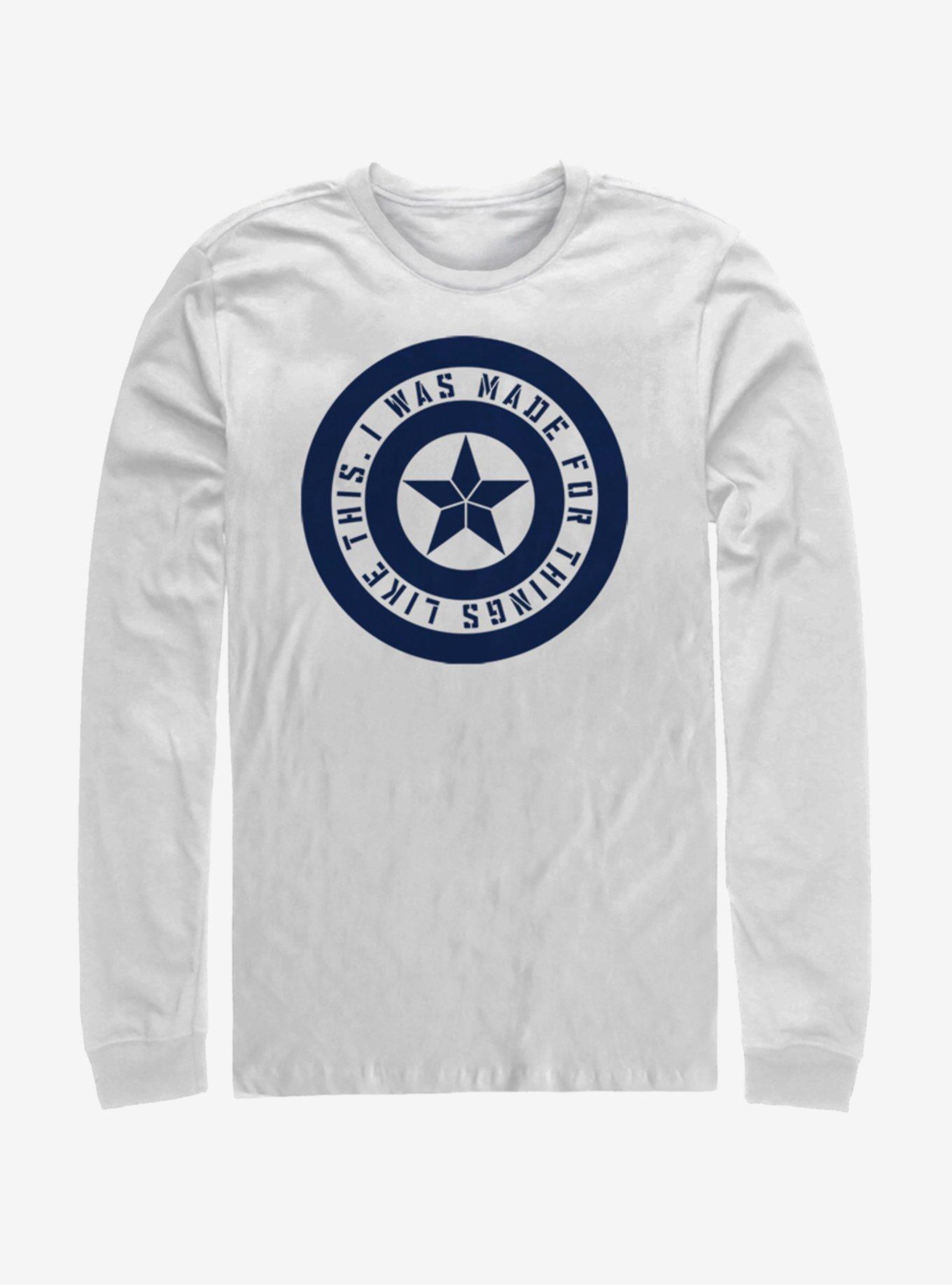 Marvel Avengers: Endgame Shield Inspiration White Long-Sleeve T-Shirt, , hi-res