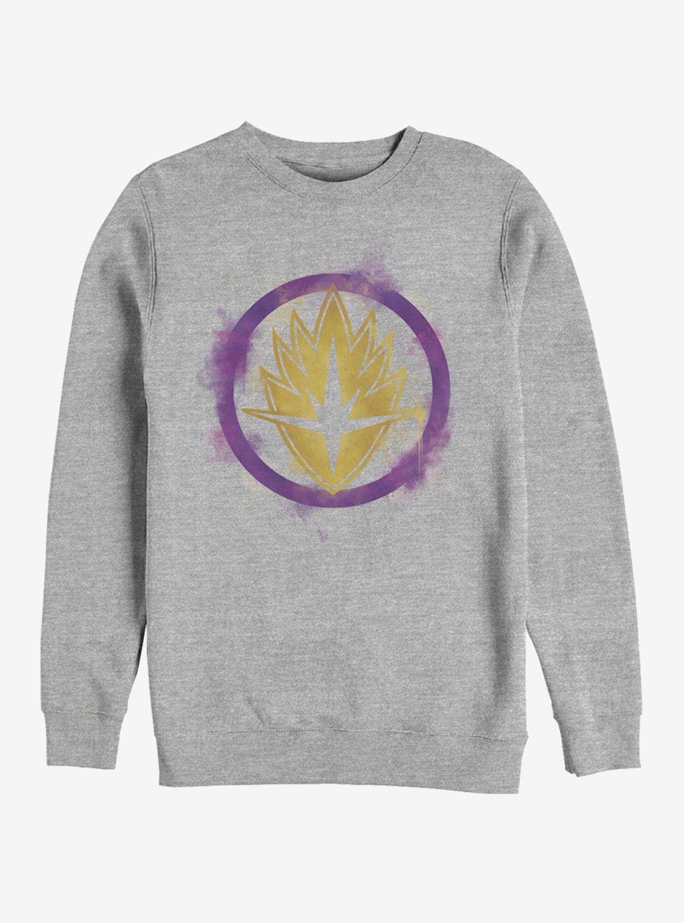 Marvel Avengers: Endgame Guardians Spray Logo Heathered Sweatshirt, ATH HTR, hi-res