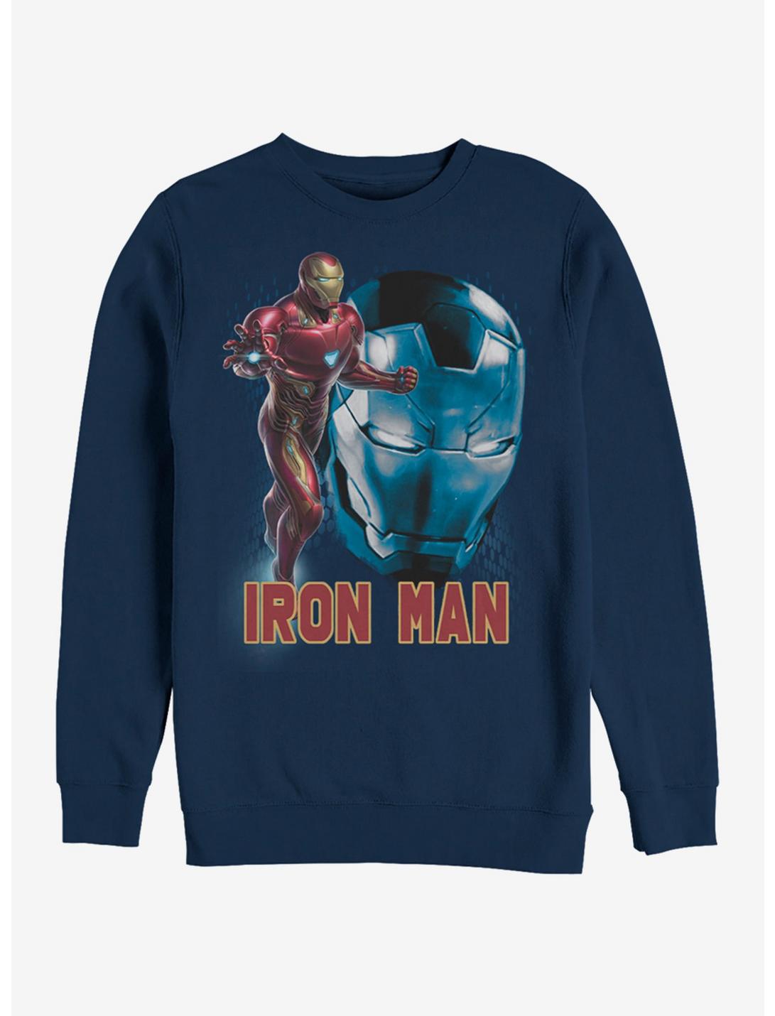 Marvel Avengers: Endgame Iron Man Profile Navy Blue Sweatshirt, NAVY, hi-res