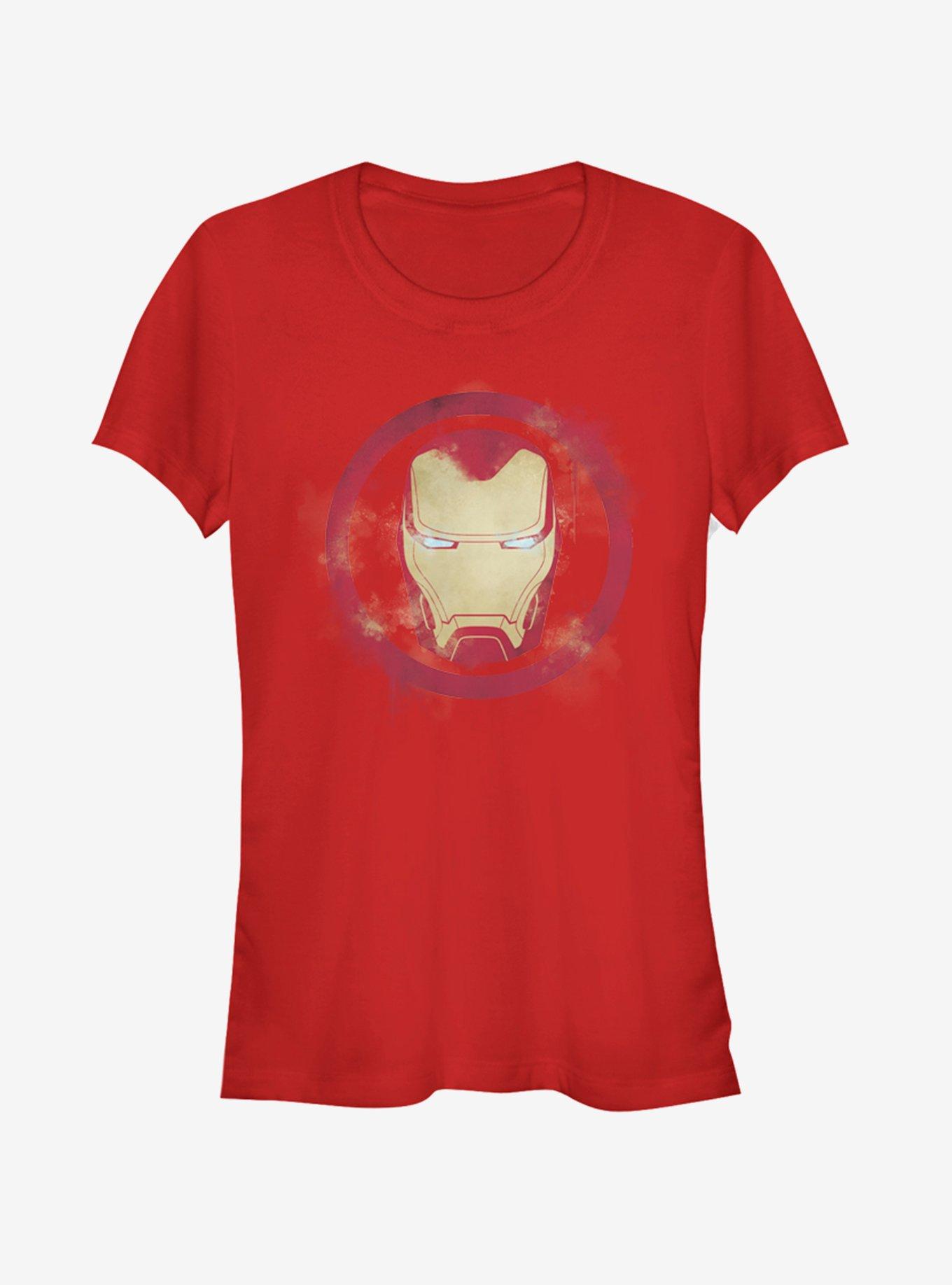 Marvel Avengers: Endgame Iron Man Spray Logo Girls Red T-Shirt, RED, hi-res
