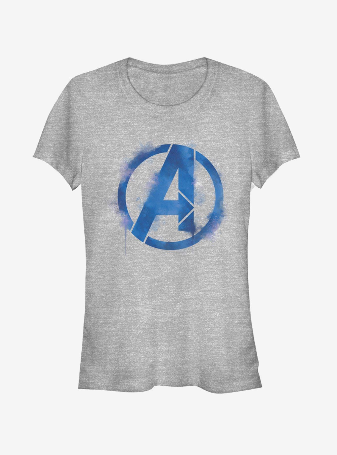 Marvel Avengers: Endgame Avengers Spray Logo Girls Heathered T-Shirt, ATH HTR, hi-res