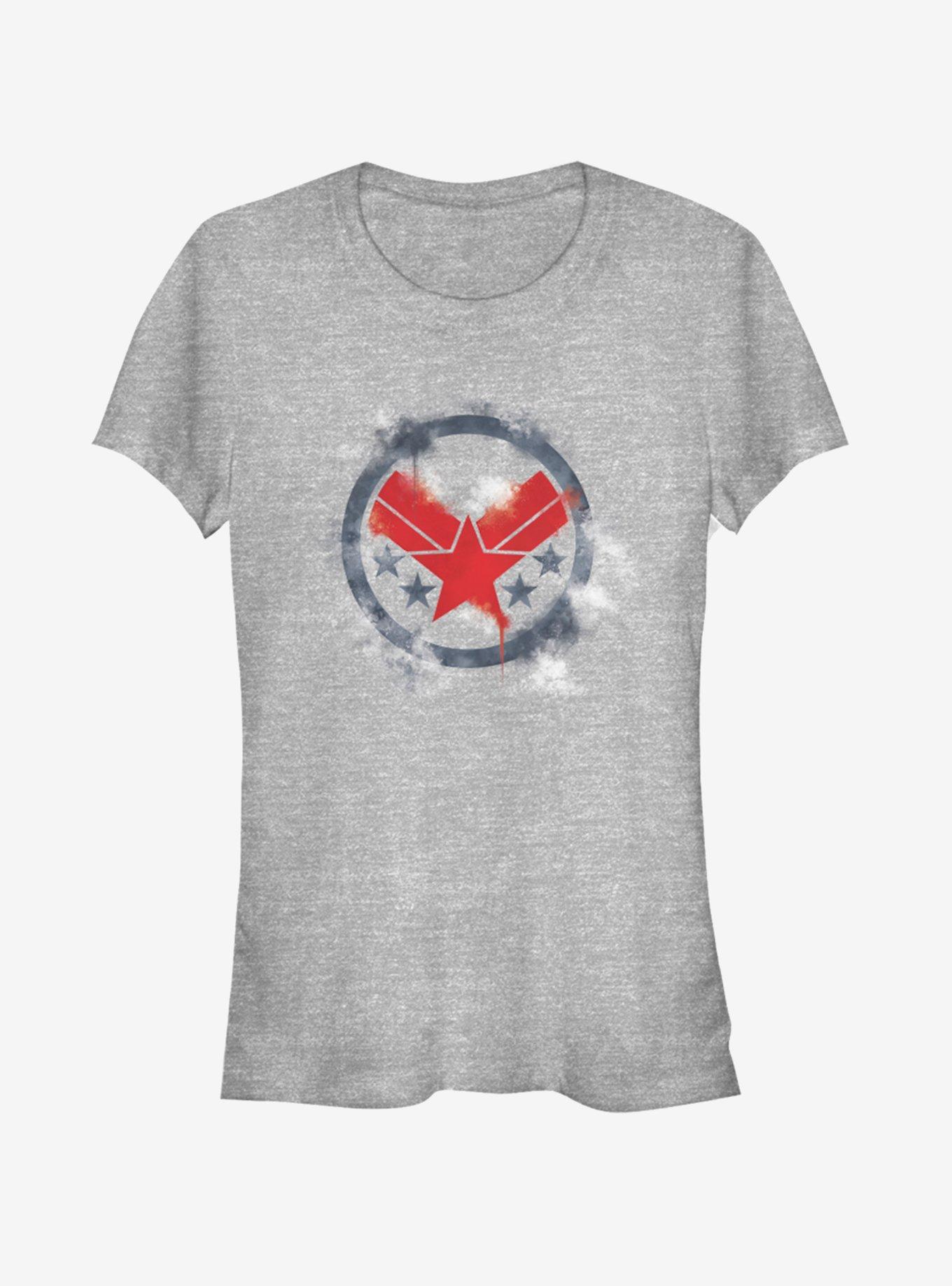 Marvel Avengers: Endgame War Machine Spray Logo Girls Heathered T-Shirt, ATH HTR, hi-res