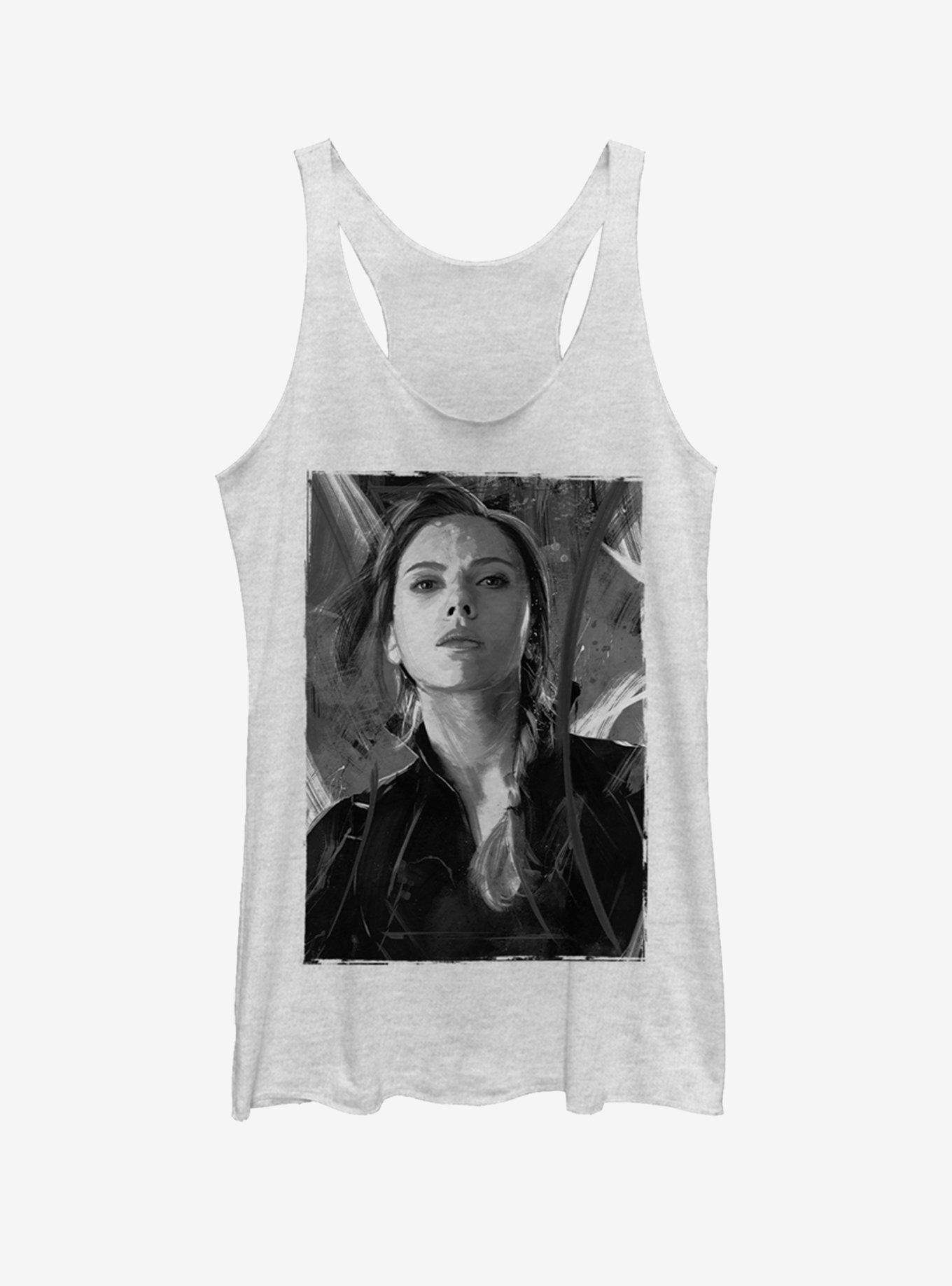 Marvel Avengers: Endgame Black Widow Darken Girls White Heathered Tank Top, WHITE HTR, hi-res