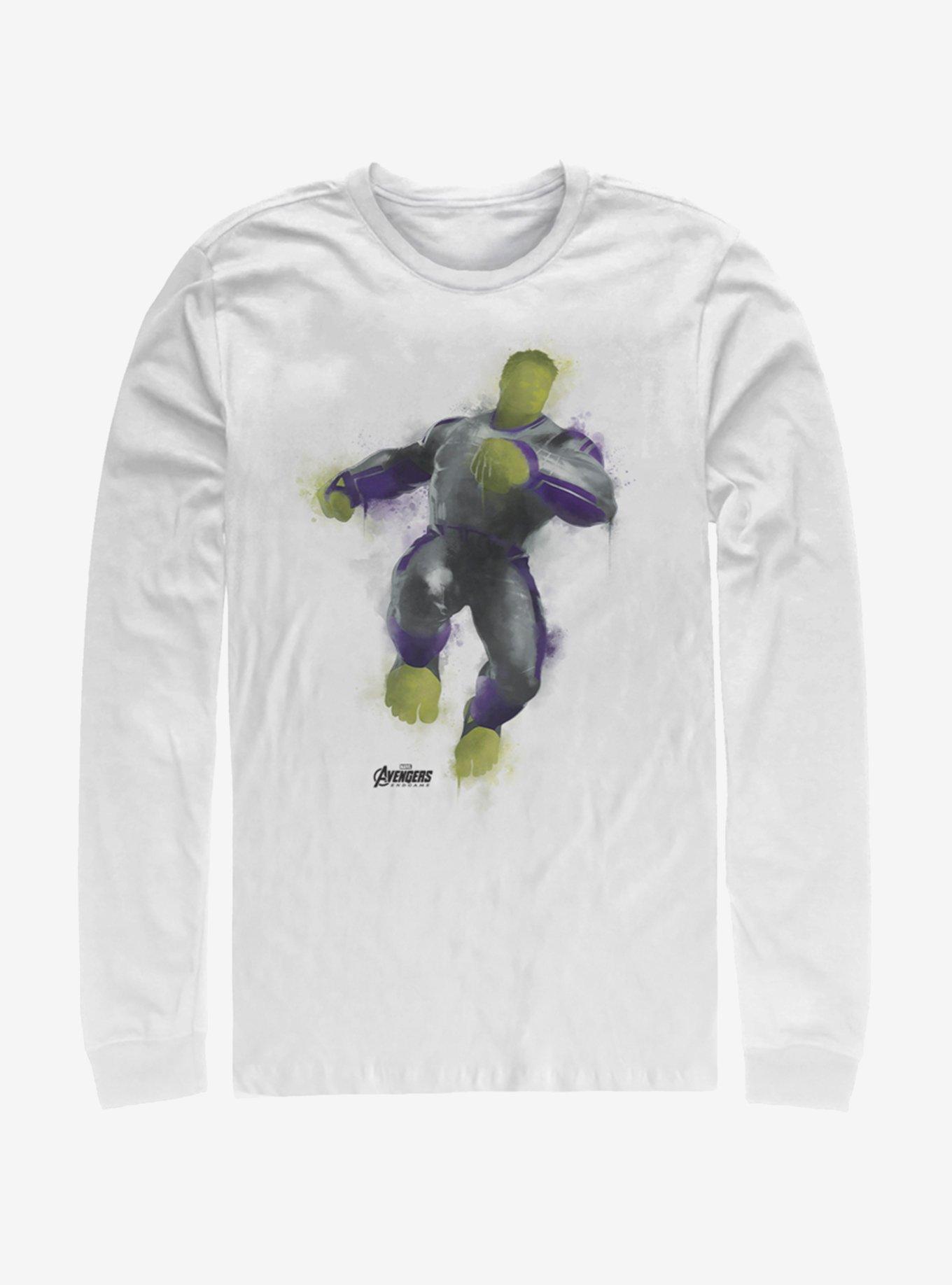 Marvel Avengers: Endgame Hulk Painted White Long-Sleeve T-Shirt, , hi-res