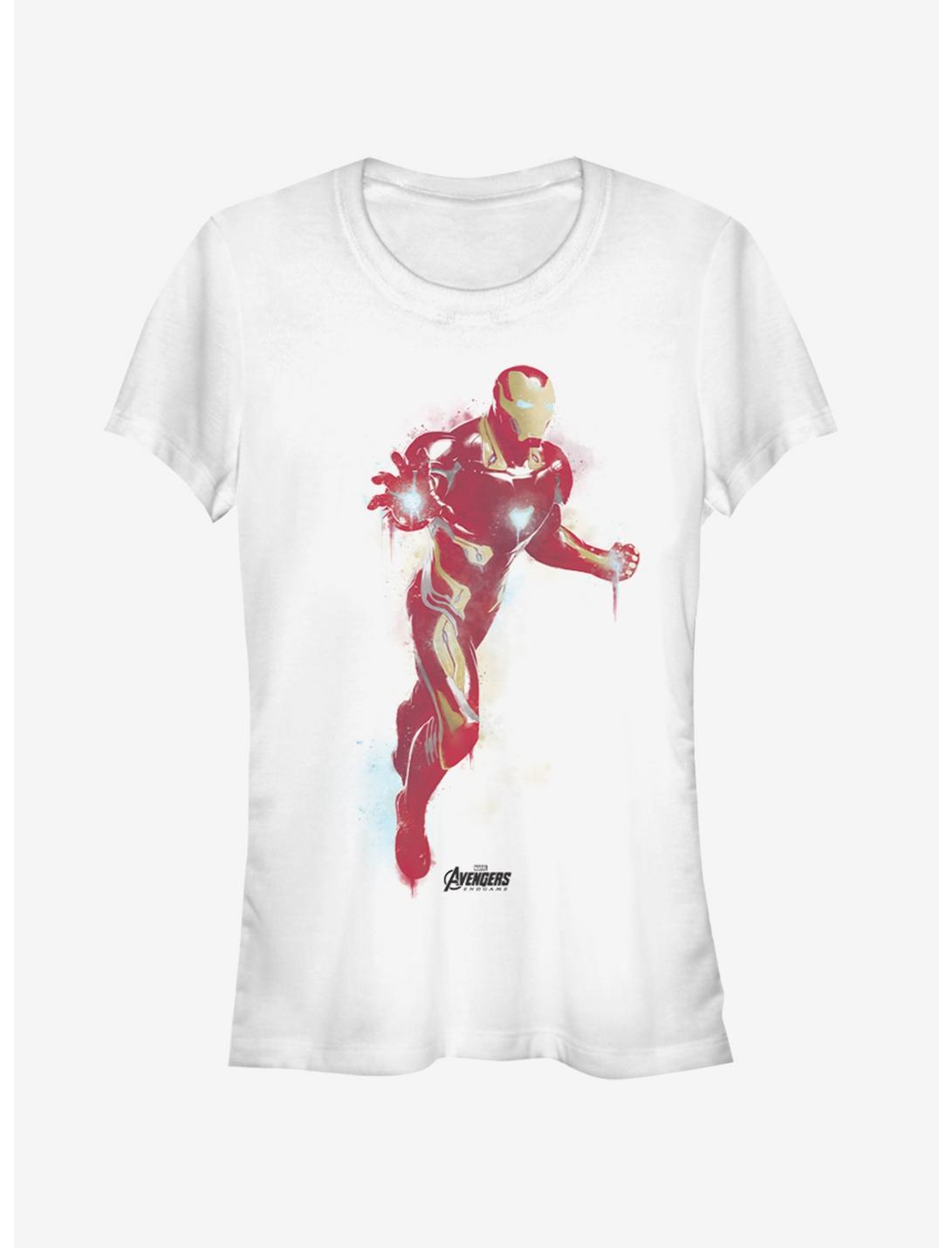 Marvel Avengers: Endgame Iron Man Paint Girls White T-Shirt, WHITE, hi-res