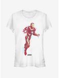 Marvel Avengers: Endgame Iron Man Paint Girls White T-Shirt, WHITE, hi-res