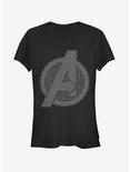 Marvel Avengers: Endgame Grayscale Logo Girls T-Shirt, BLACK, hi-res
