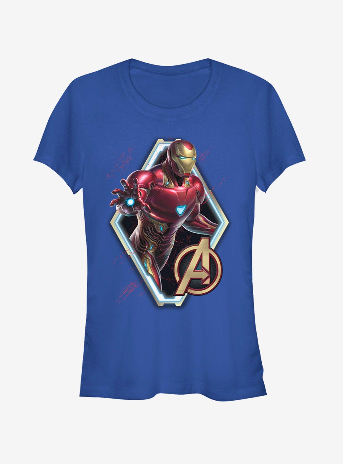 Marvel Avengers: Endgame Iron Man Sun Girls Royal Blue T-Shirt, ROYAL, hi-res