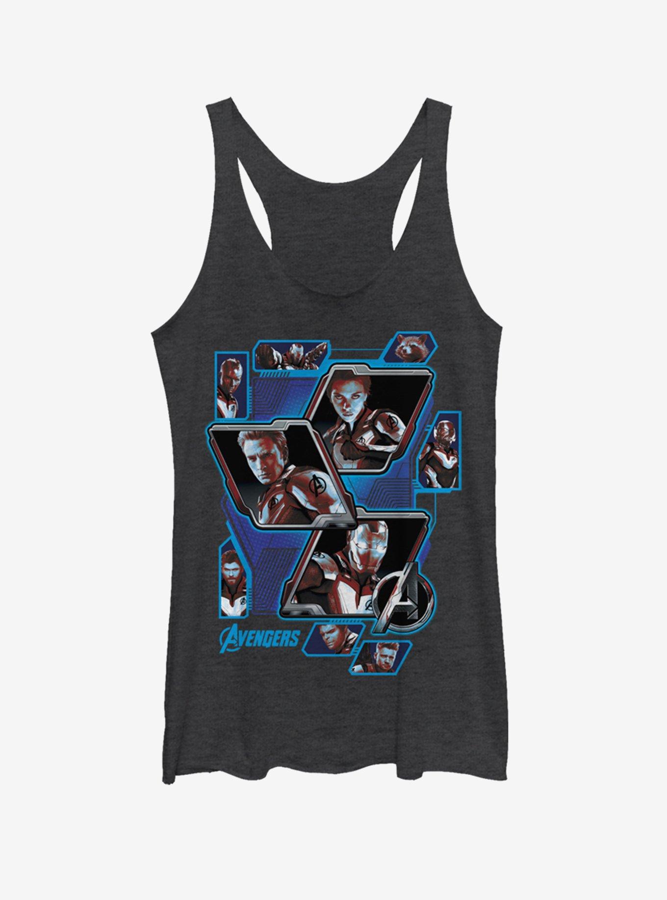 Marvel Avengers: Endgame Avengers Panel Shot Girls Black Heathered Tank Top, , hi-res