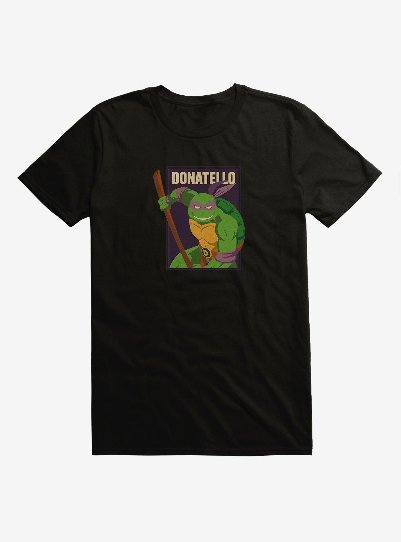 Teenage Mutant Ninja Turtles Donatello Action Pose Square Black T-Shirt, , hi-res