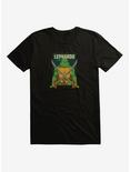 Teenage Mutant Ninja Turtles Leonardo Action Pose Square Black T-Shirt, BLACK, hi-res