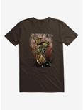 Teenage Mutant Ninja Turtles Brown Paint Group Fight T-Shirt, DK CHOCOLATE, hi-res