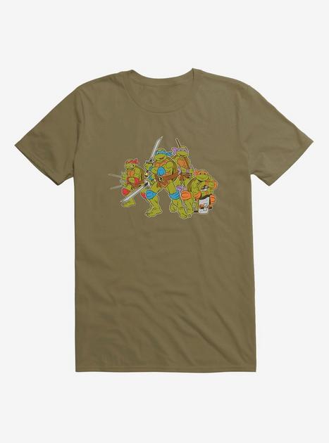 Teenage Mutant Ninja Turtles Group Weapons Pose Green T-Shirt | BoxLunch