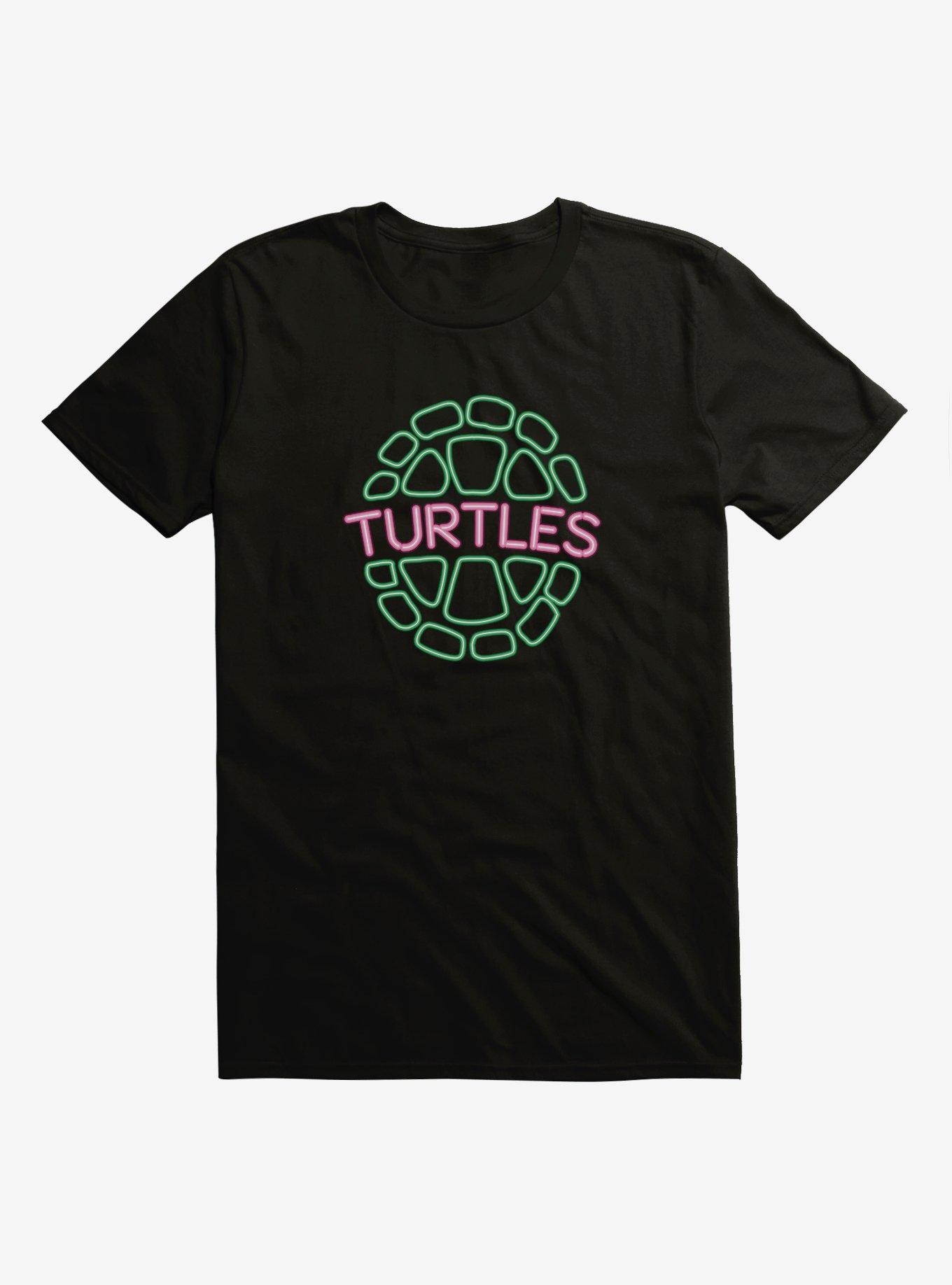 Teenage Mutant Ninja Turtles Neon Lights Turtles Shell T-Shirt, BLACK, hi-res