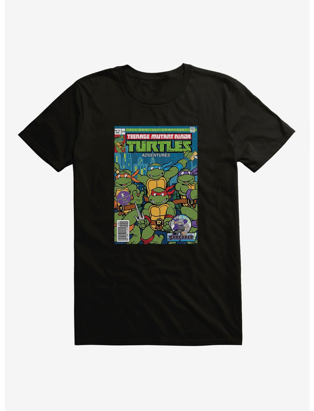 Teenage Mutant Ninja Turtles Adventures Comic Book Group Cover T-Shirt, BLACK, hi-res