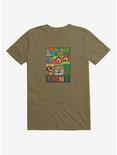 Teenage Mutant Ninja Turtles Characters Patterned Logos Comp Green T-Shirt, FOREST GREEN, hi-res