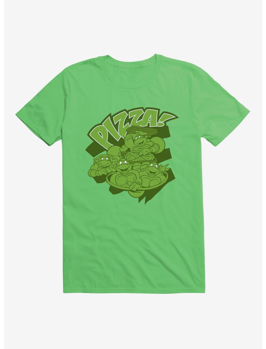 Teenage Mutant Ninja Turtles Green Group Pose Pizza T-Shirt, KELLY GREEN, hi-res