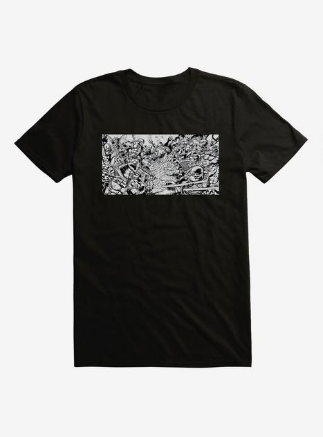 Teenage Mutant Ninja Turtles Black And White Battle Scene T-Shirt ...