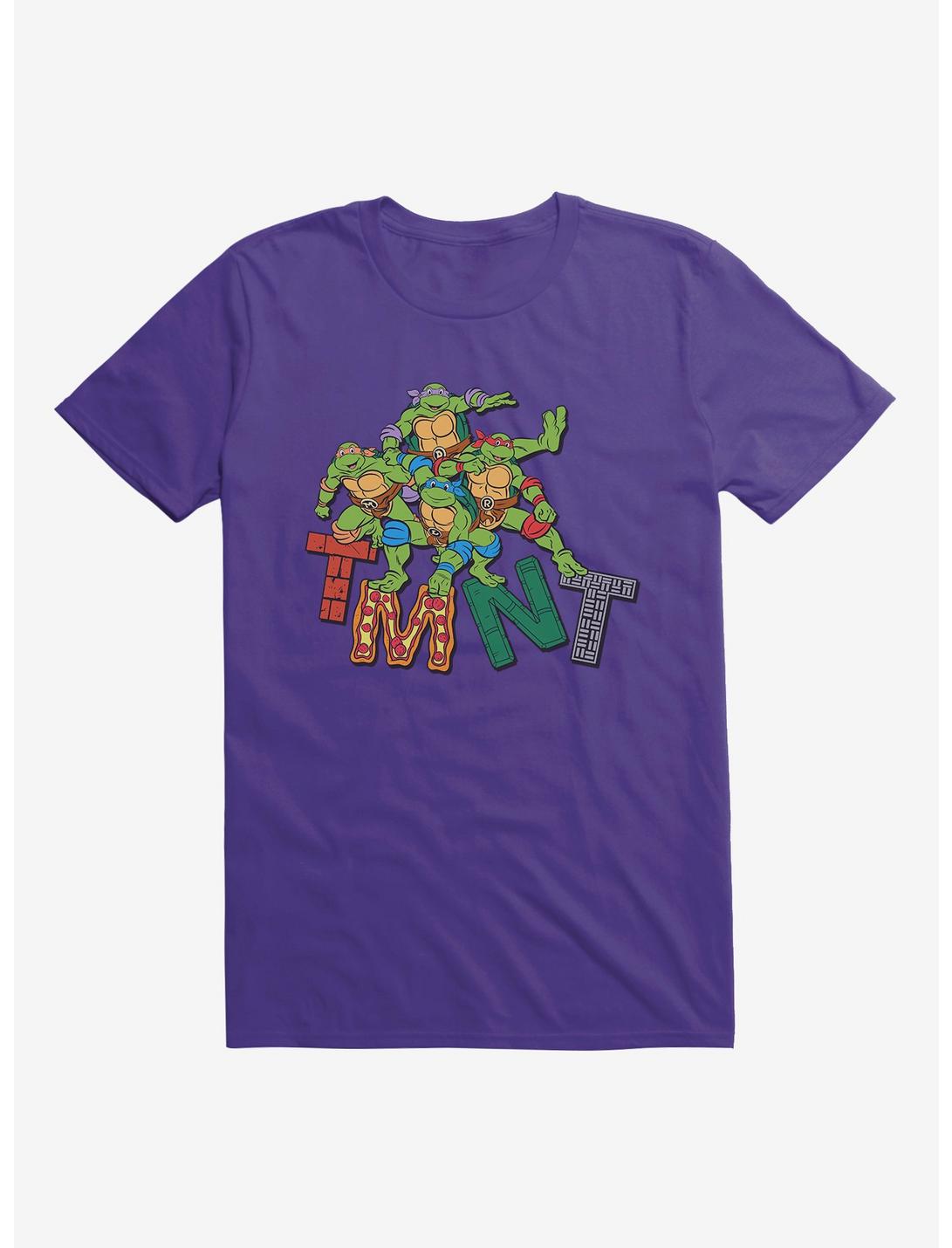 Teenage Mutant Ninja Turtles Patterned Logo Letters Group Purple T-Shirt, PURPLE RUSH, hi-res