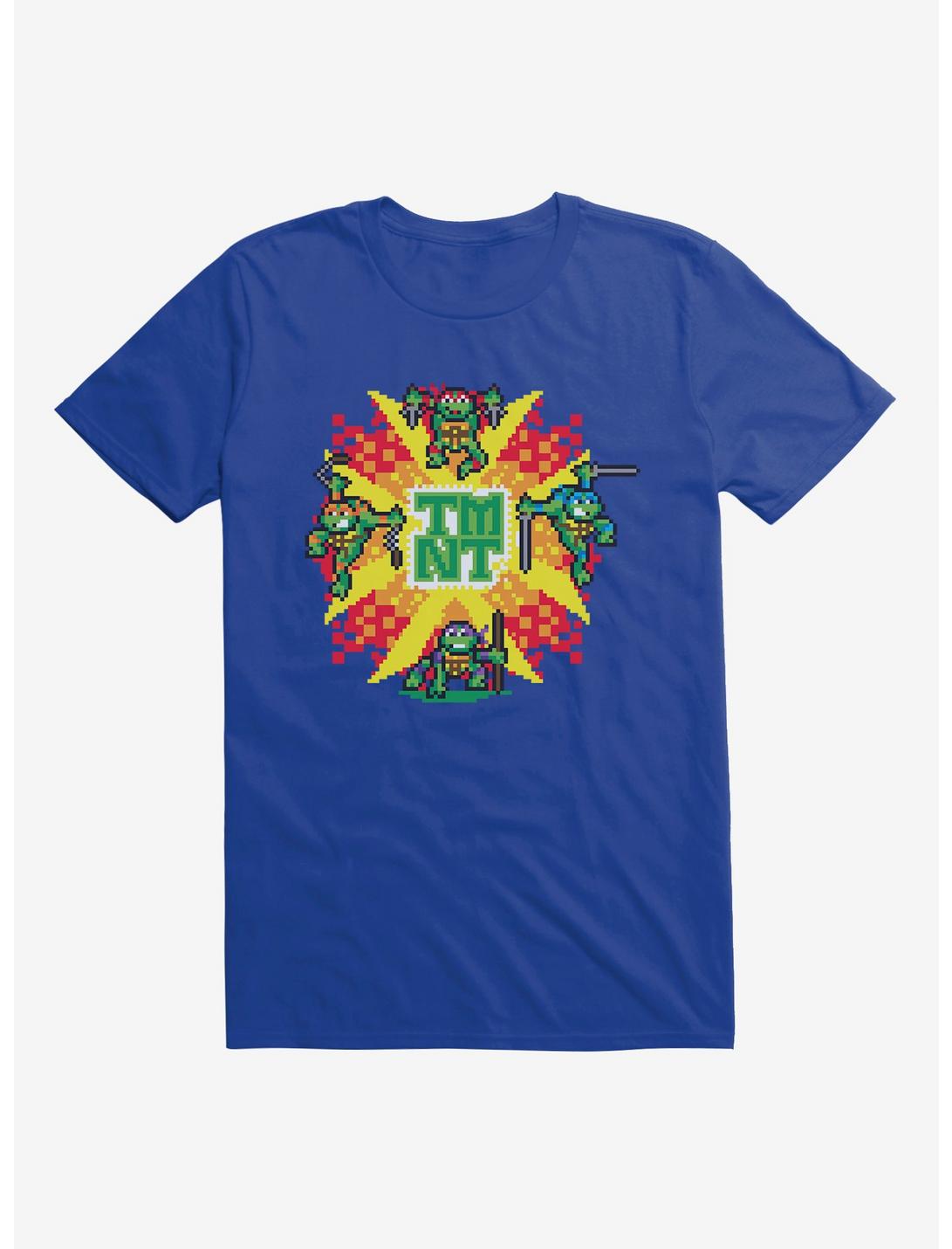Teenage Mutant Ninja Turtles Pixelated Group Explosion T-Shirt, ROYAL, hi-res