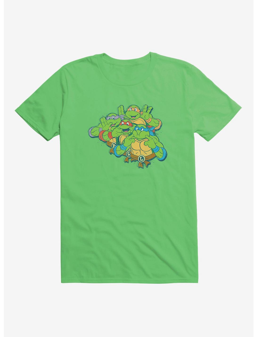 Teenage Mutant Ninja Turtles Group Making Faces T-Shirt, KELLY GREEN, hi-res