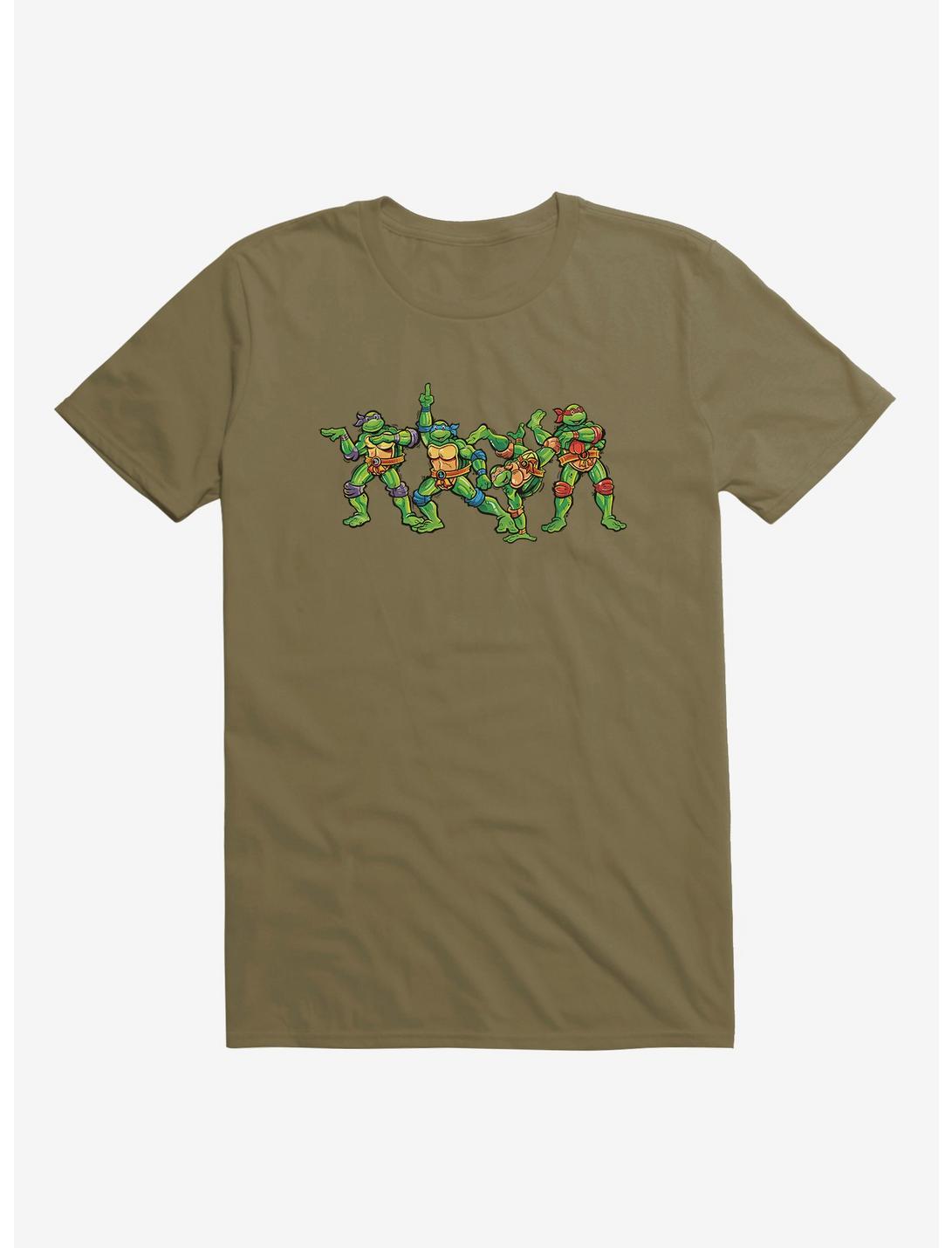 Teenage Mutant Ninja Turtles Group Dance Poses Green T-Shirt, FOREST GREEN, hi-res