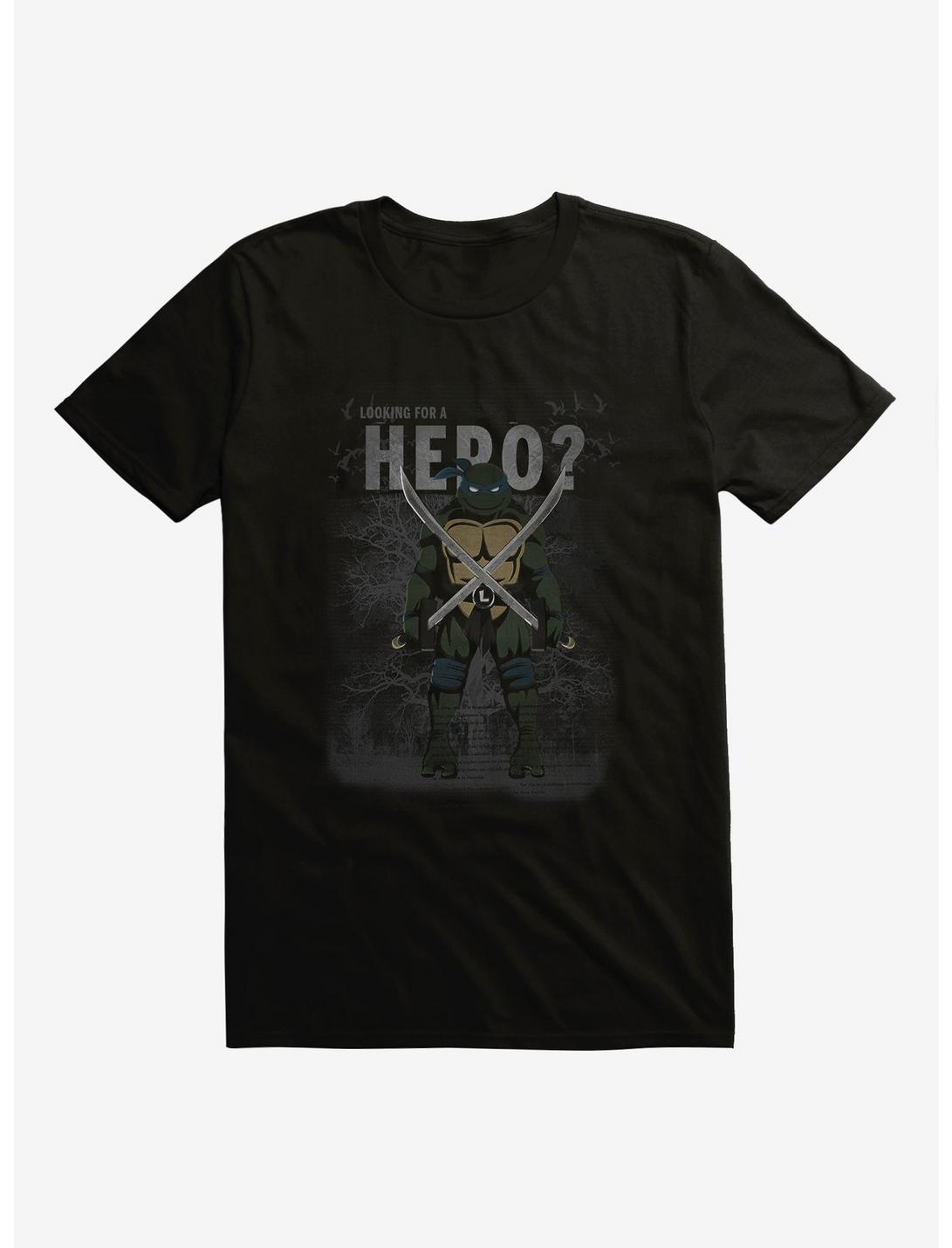 Teenage Mutant Ninja Turtles Leonardo Looking For A Hero Black T-Shirt, , hi-res