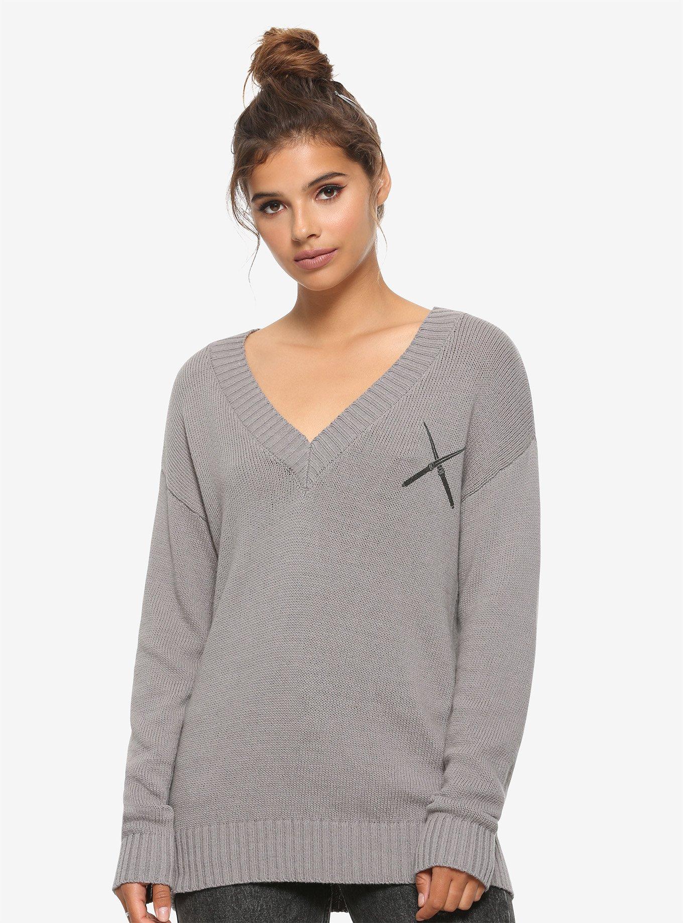 Supernatural Castiel Wings & Angel Blades Girls Sweater, BLACK, hi-res