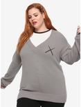 Supernatural Castiel Wings & Angel Blades Girls Sweater Plus Size, BLACK, hi-res