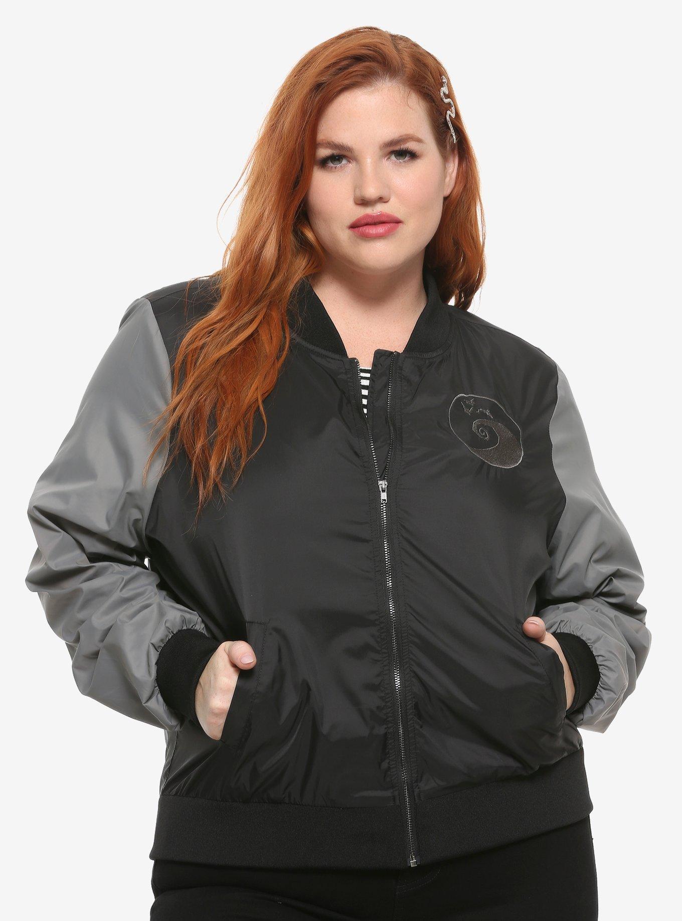 The Nightmare Before Christmas Black & Grey Bomber Jacket Plus Size, MULTI, hi-res
