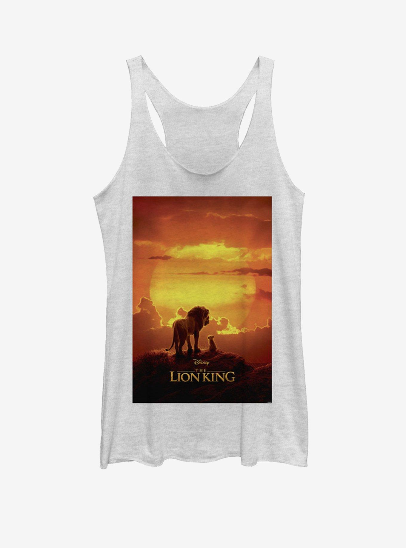 Disney The Lion King 2019 Pride Rock Poster Girls White Heathered Tank Top, WHITE HTR, hi-res