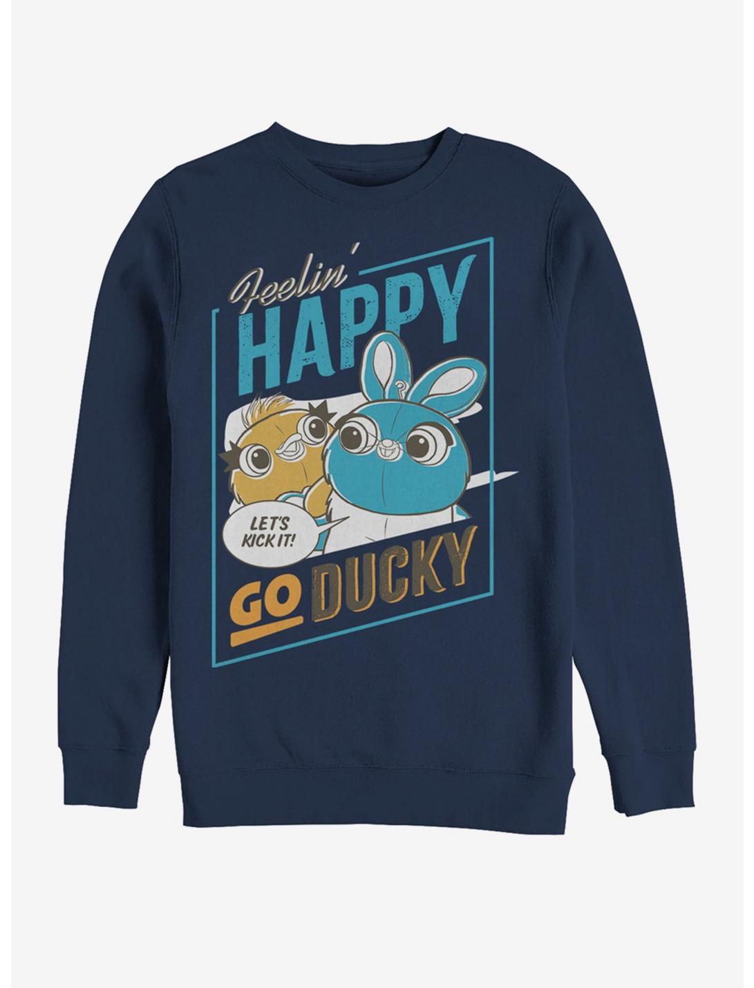 Disney Pixar Toy Story 4 Happy Go Ducky Navy Blue Sweatshirt, NAVY, hi-res