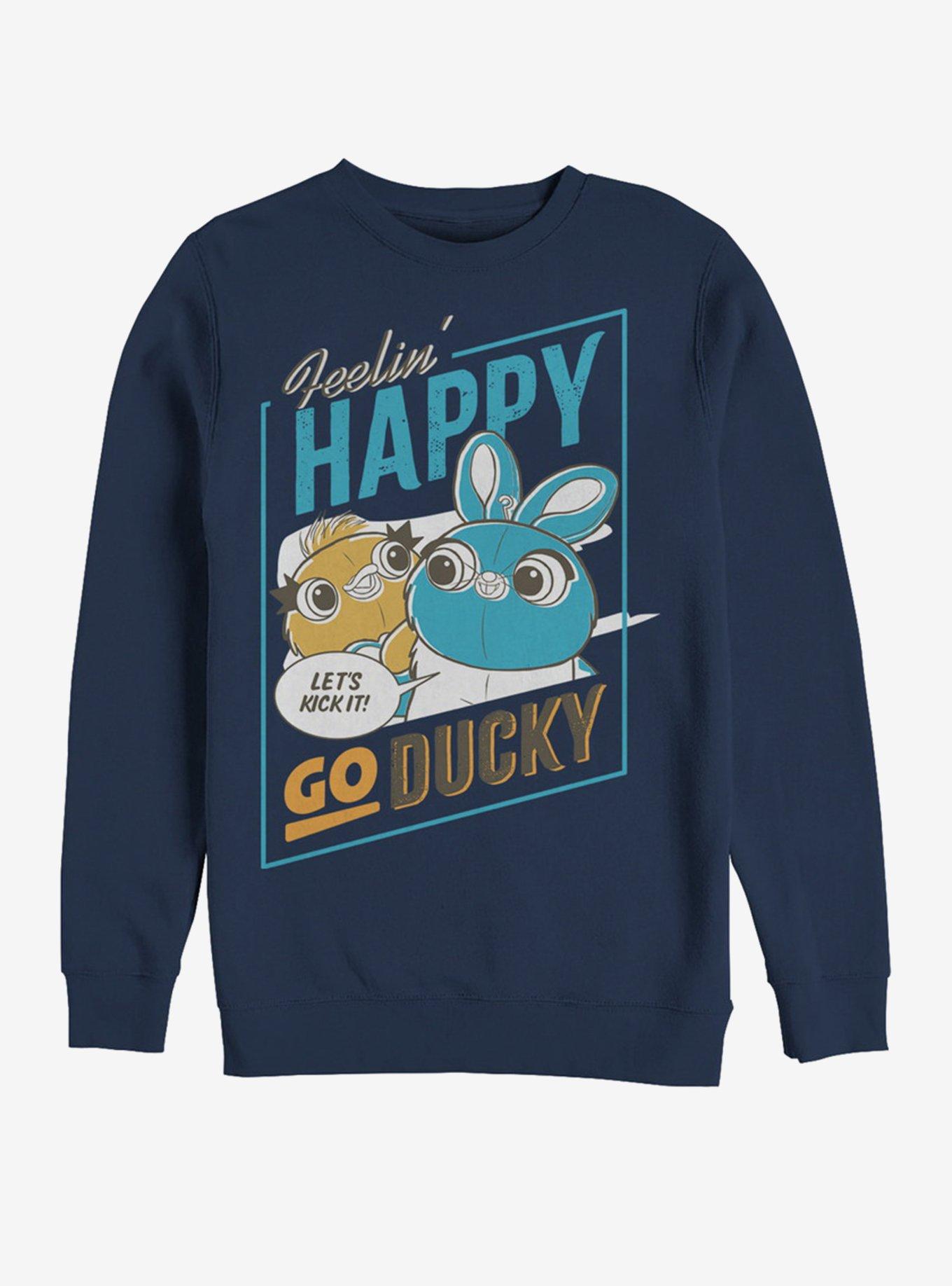 Disney Pixar Toy Story 4 Happy Go Ducky Navy Blue Sweatshirt, NAVY, hi-res