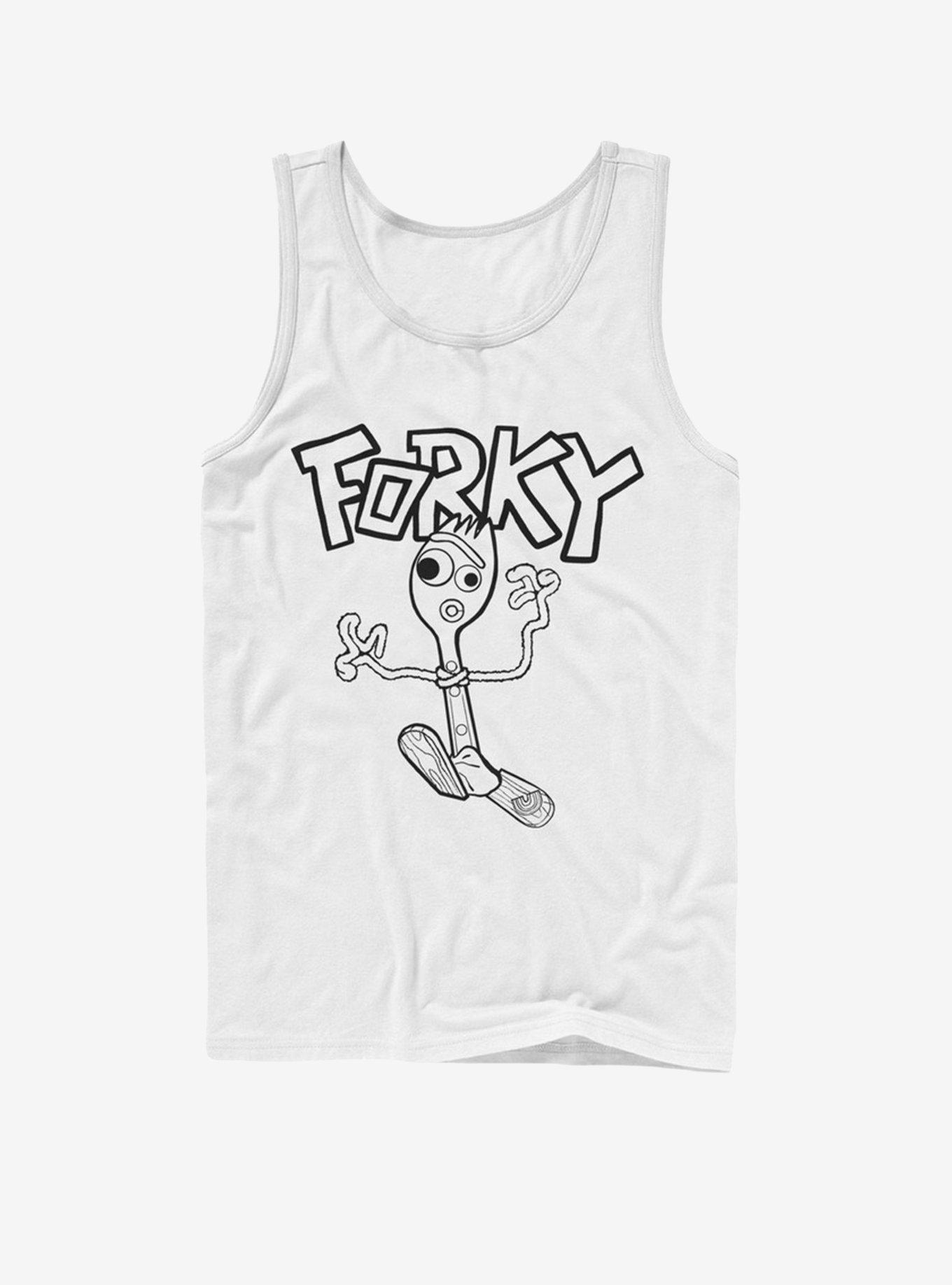 Disney Pixar Toy Story 4 Doodle Fork White Tank Top, WHITE, hi-res