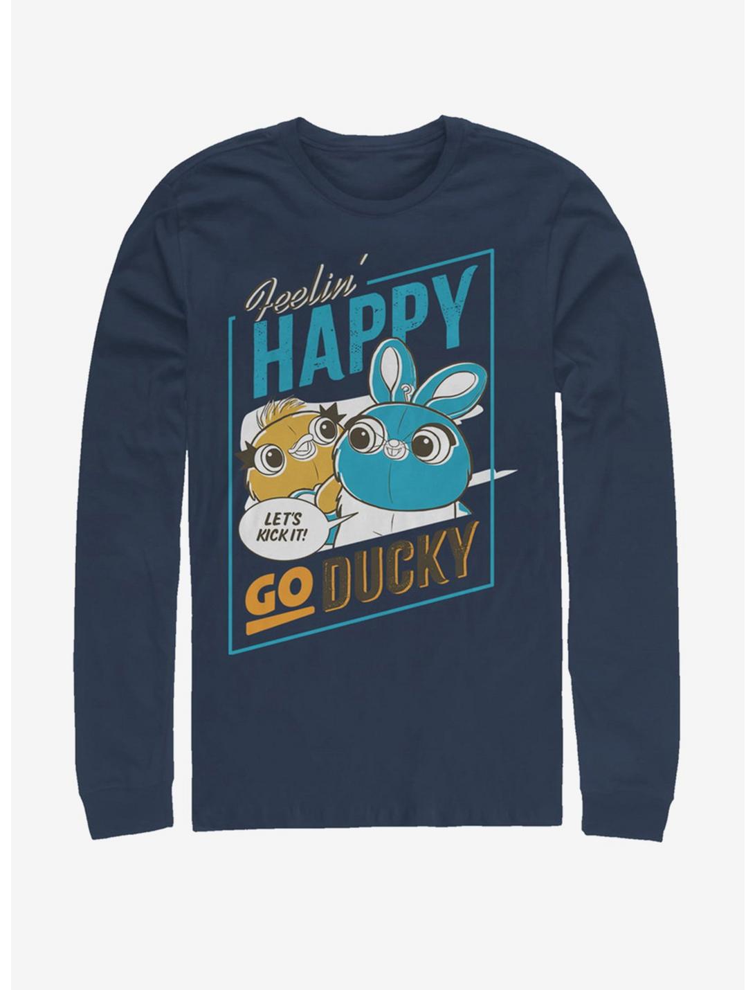 Disney Pixar Toy Story 4 Happy Go Ducky Navy Blue Long-Sleeve T-Shirt, NAVY, hi-res