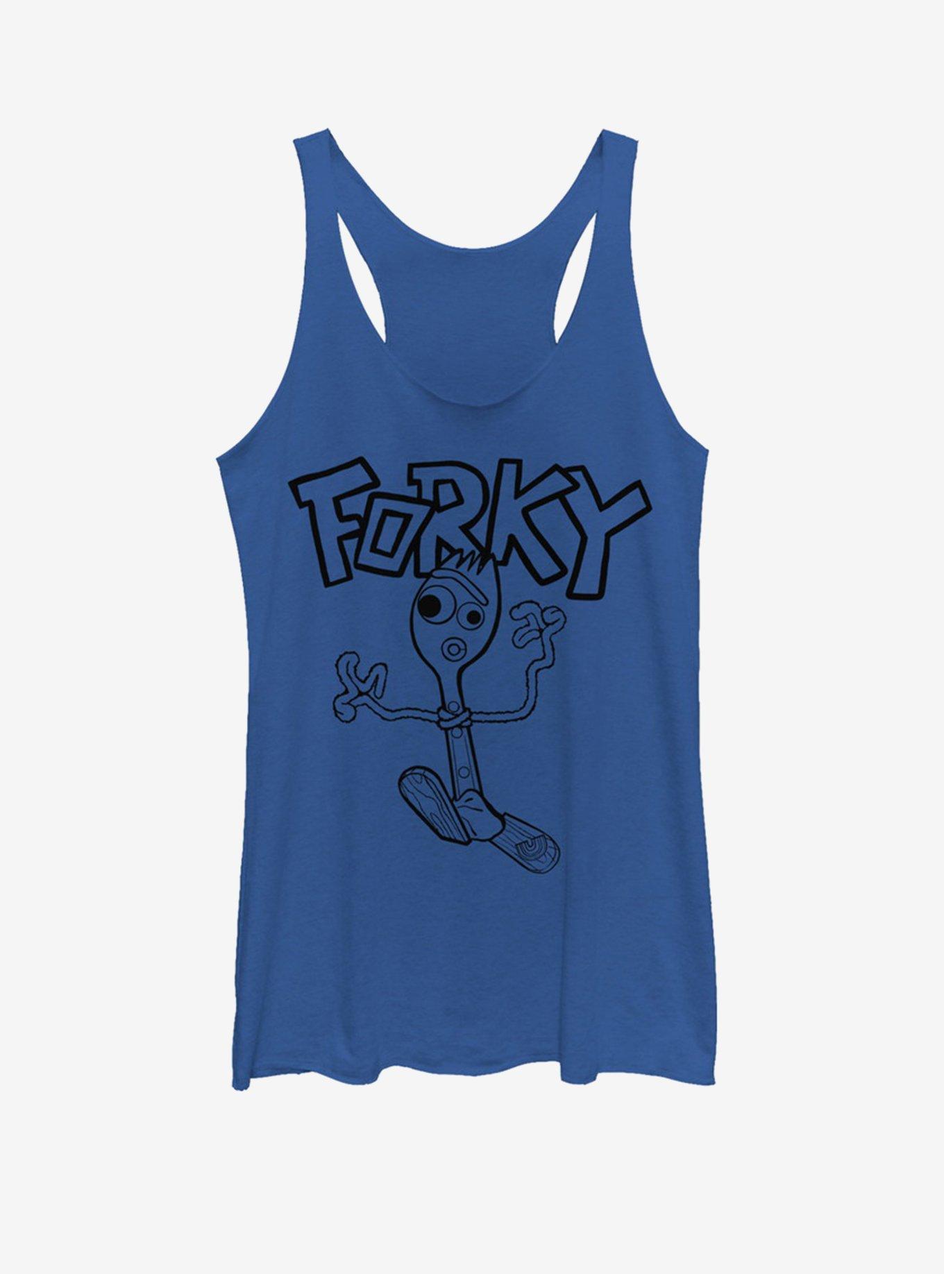 Disney Pixar Toy Story 4 Doodle Fork Girls Royal Blue Heathered Tank Top