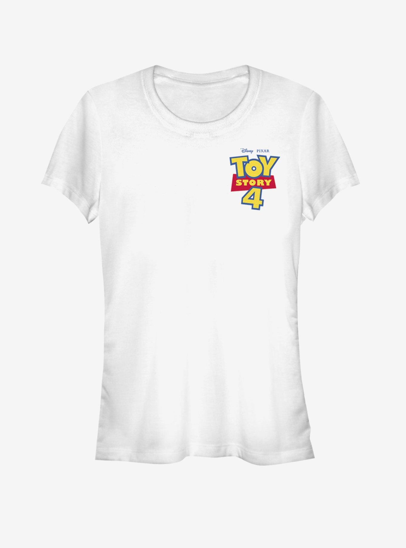 Disney Pixar Toy Story 4 Chest Color Logo Girls White T-Shirt, WHITE, hi-res